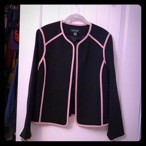 Black and rose gold open front blazer – women